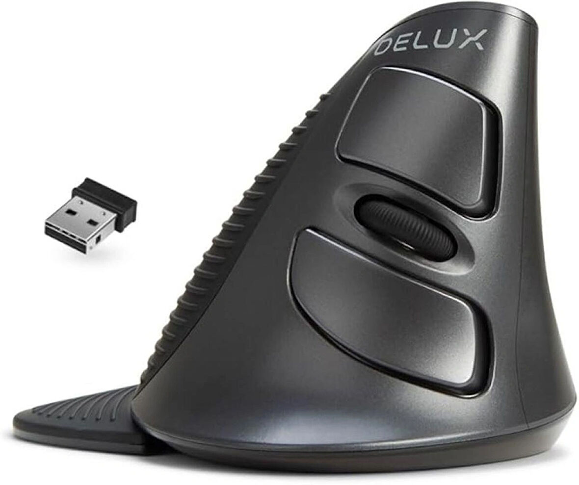 TechTic Kablosuz Dikey Mouse Sessiz 6 Tuşlu 800/1200/1600 DPI Bilek Destekli Ergonomik-Delux M618gx