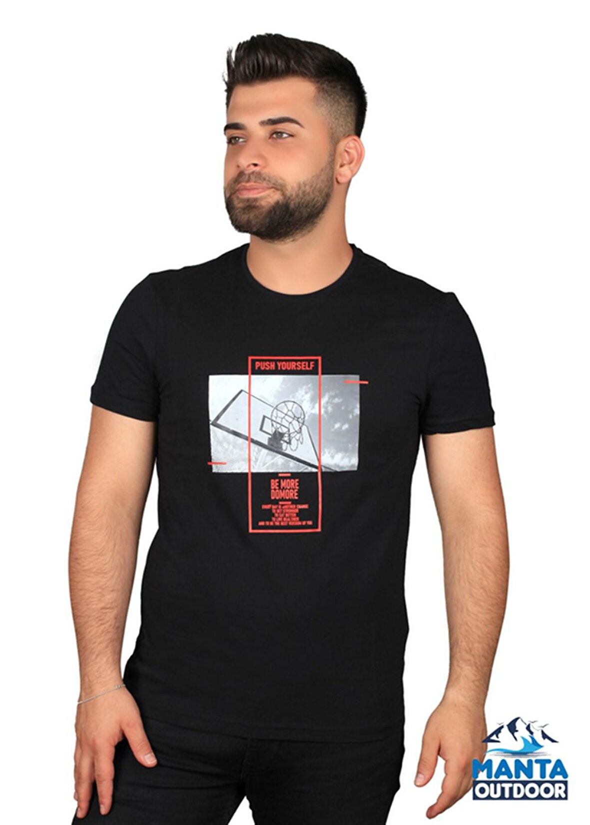 Manta MNT 2406 S. Yaka Pota Baskılı Erkek T-Shirt