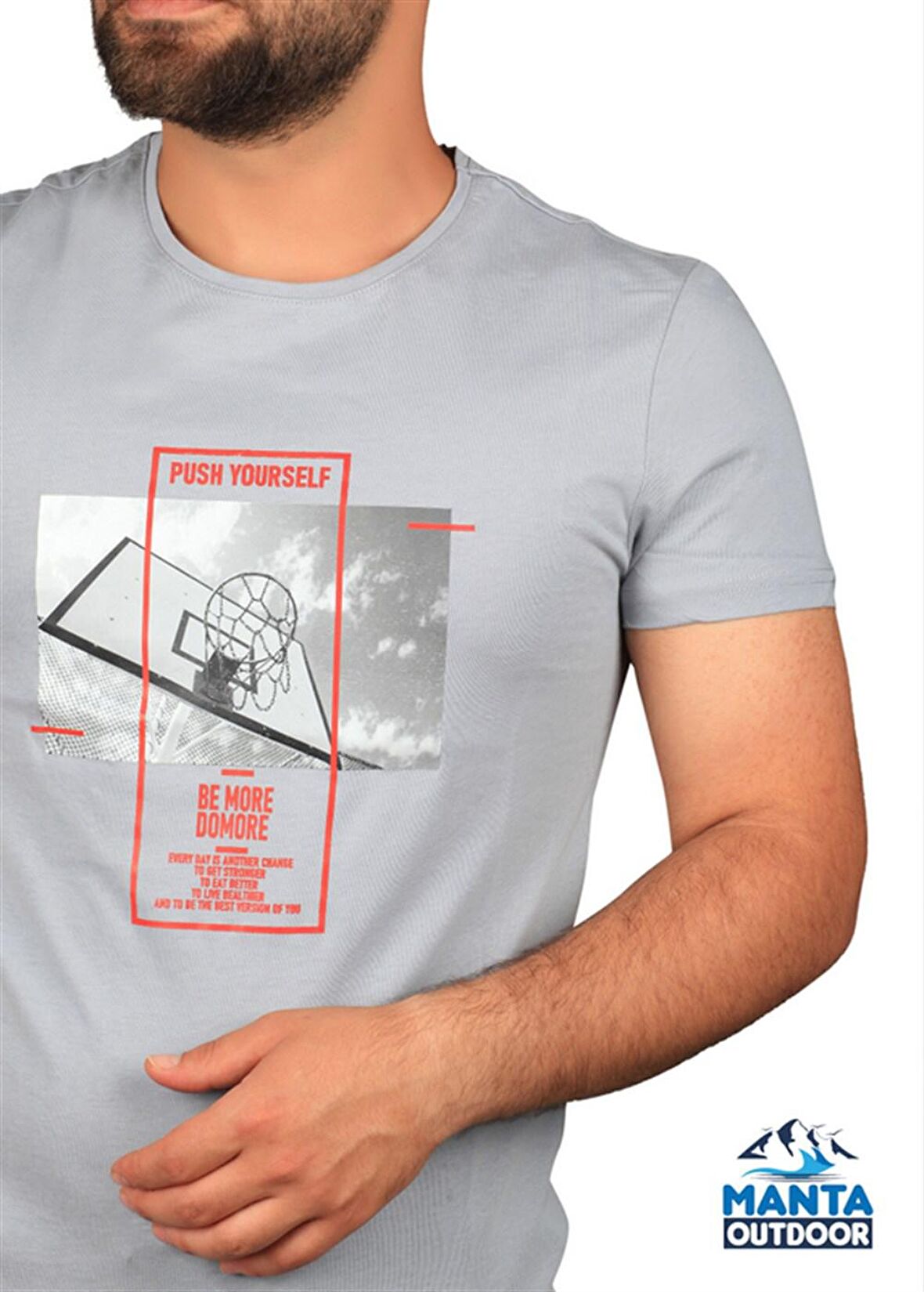 Manta MNT 2406 S. Yaka Pota Baskılı Erkek T-Shirt