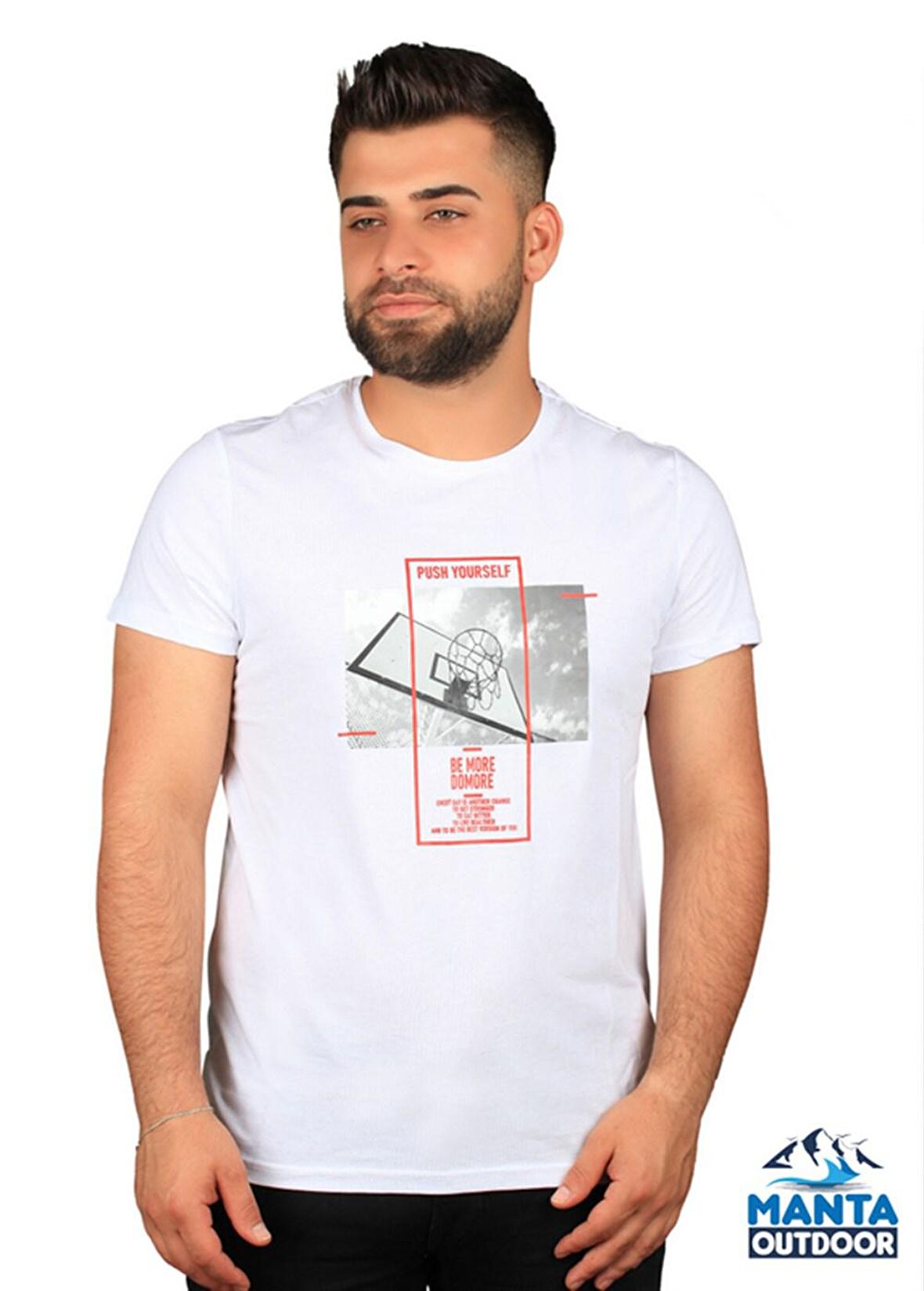 Manta MNT 2406 S. Yaka Pota Baskılı Erkek T-Shirt