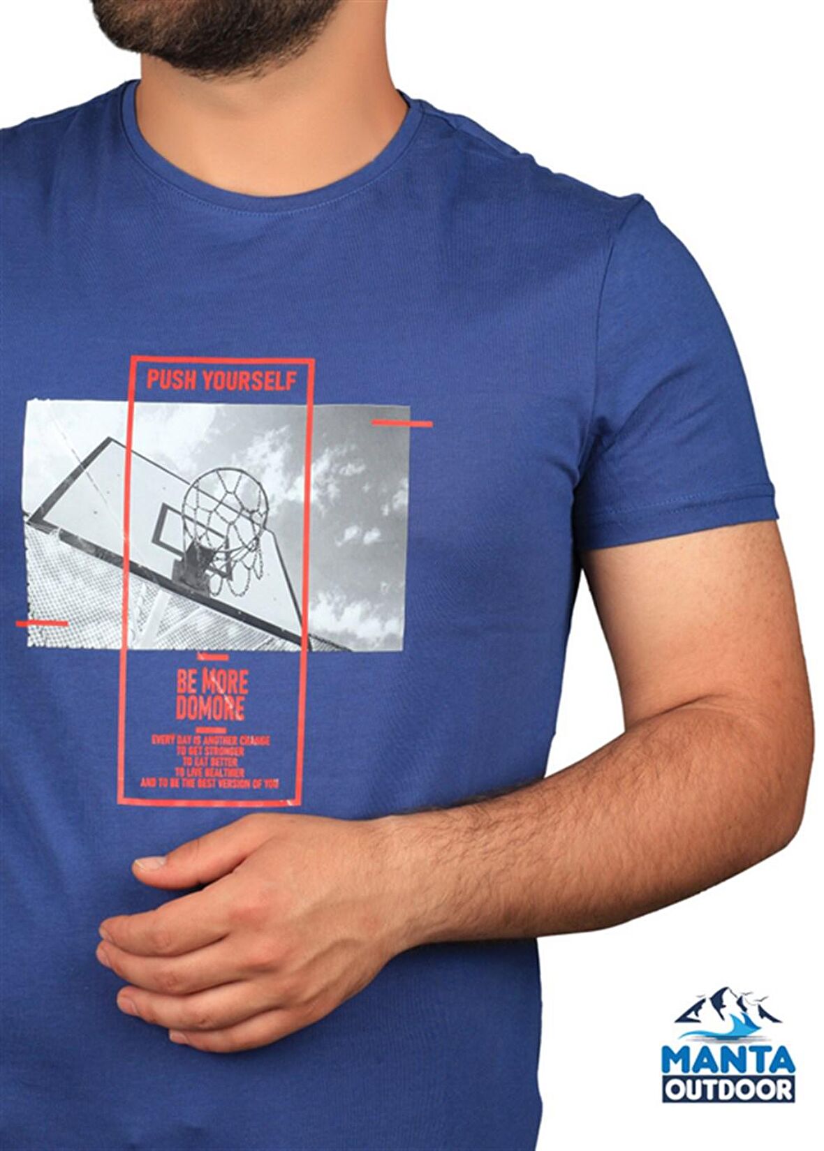 Manta MNT 2406 S. Yaka Pota Baskılı Erkek T-Shirt