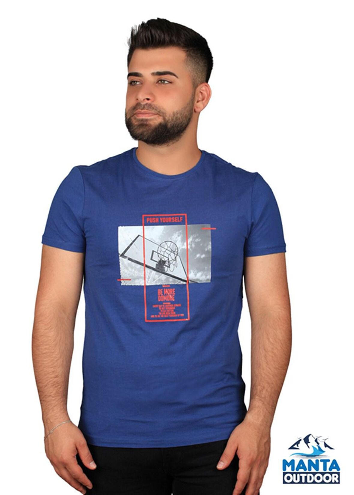 Manta MNT 2406 S. Yaka Pota Baskılı Erkek T-Shirt