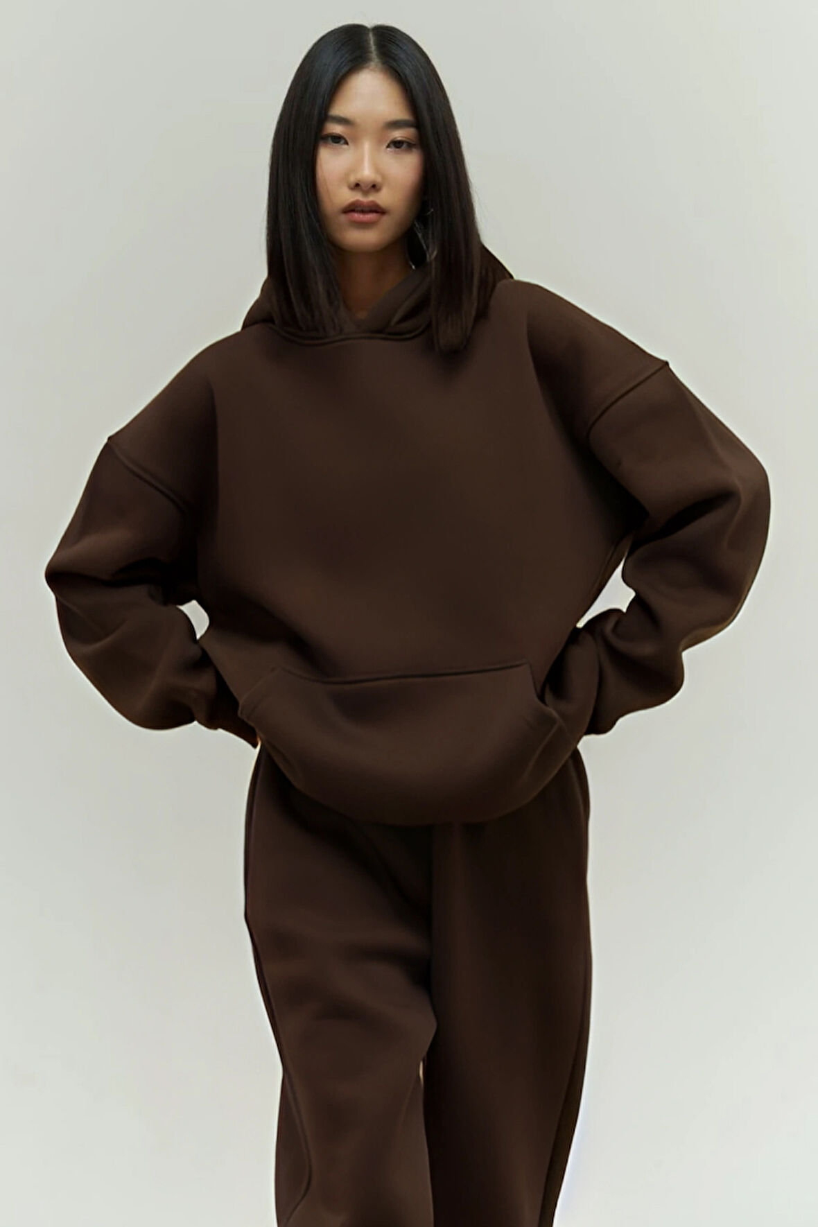 Kadın Oversize 3 İplik Şardonlu Eşofman Takımı – Kışlık