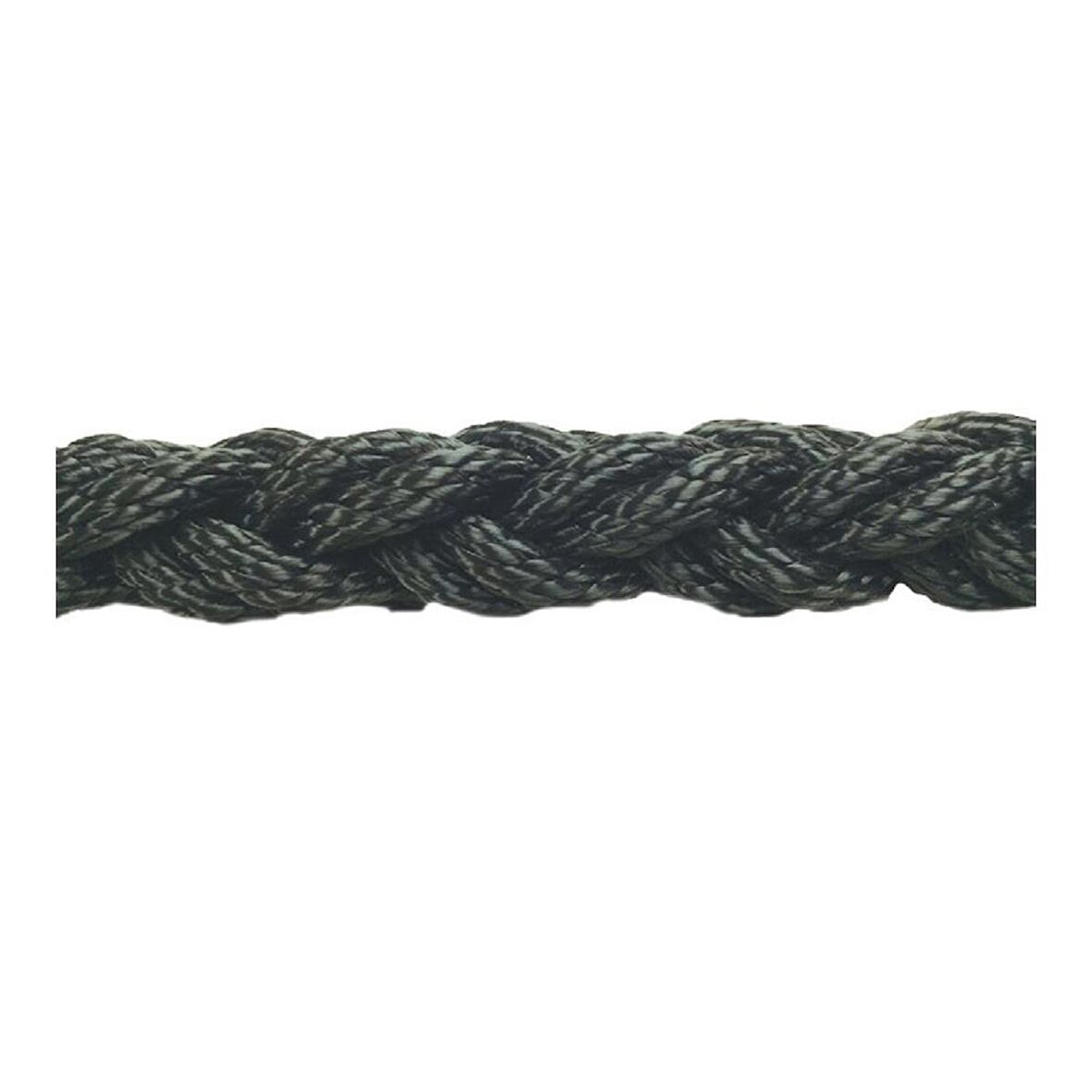 Dolphin Rope Polyester Halat 8 Kollu 18 Mm Siyah