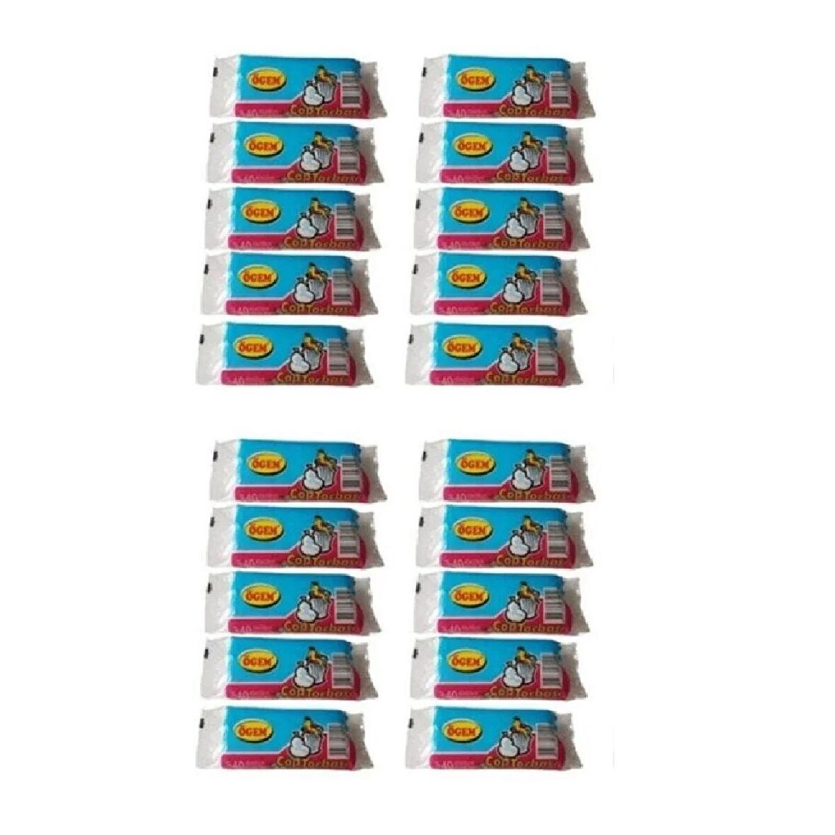 Ögem Küçük Boy Çöp Poşeti 40x50 Cm 40'lı Rulo 20 Paket Şeffaf