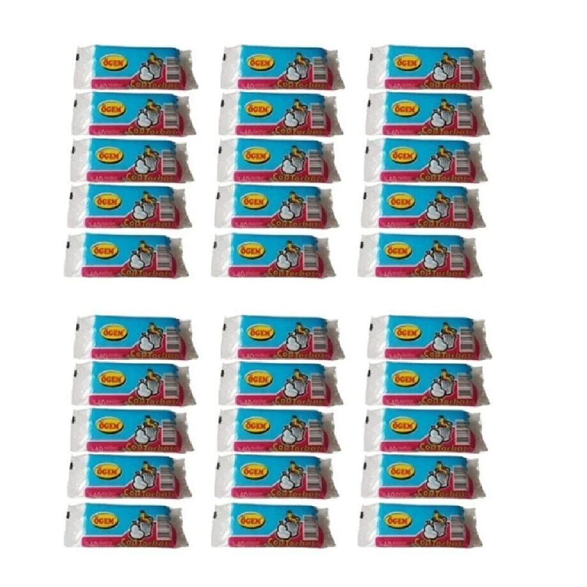 Ögem Küçük Boy Çöp Poşeti 40x50 Cm 40'lı Rulo 30 Paket Şeffaf