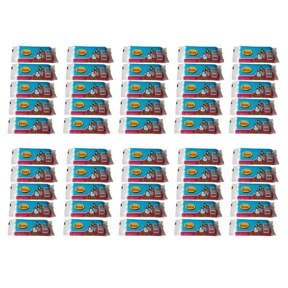 Ögem Küçük Boy Çöp Poşeti 40x50 Cm 40'lı Rulo 50 Paket Şeffaf