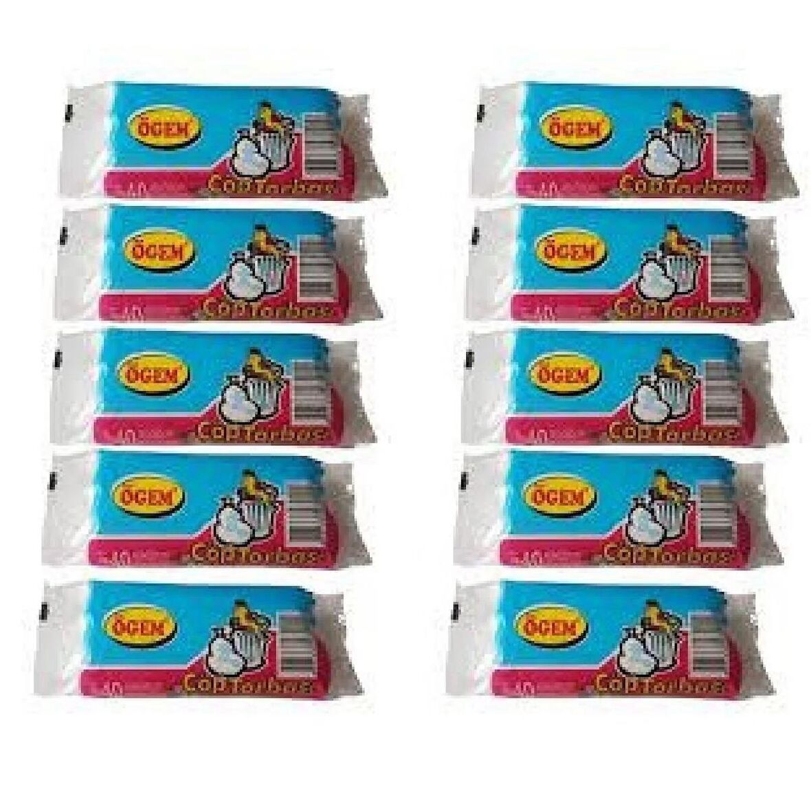 Ögem Mini Boy Çöp Poşeti 40x50 Cm 40'lı Rulo 10 Paket Şeffaf