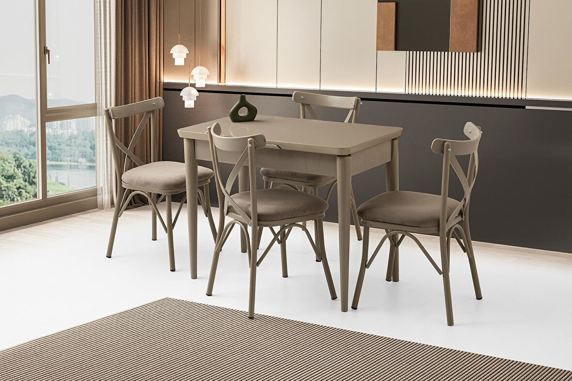 Tekno Bahar MDF Açılır Mutfak Masa Sandalye Takımı 60x100 