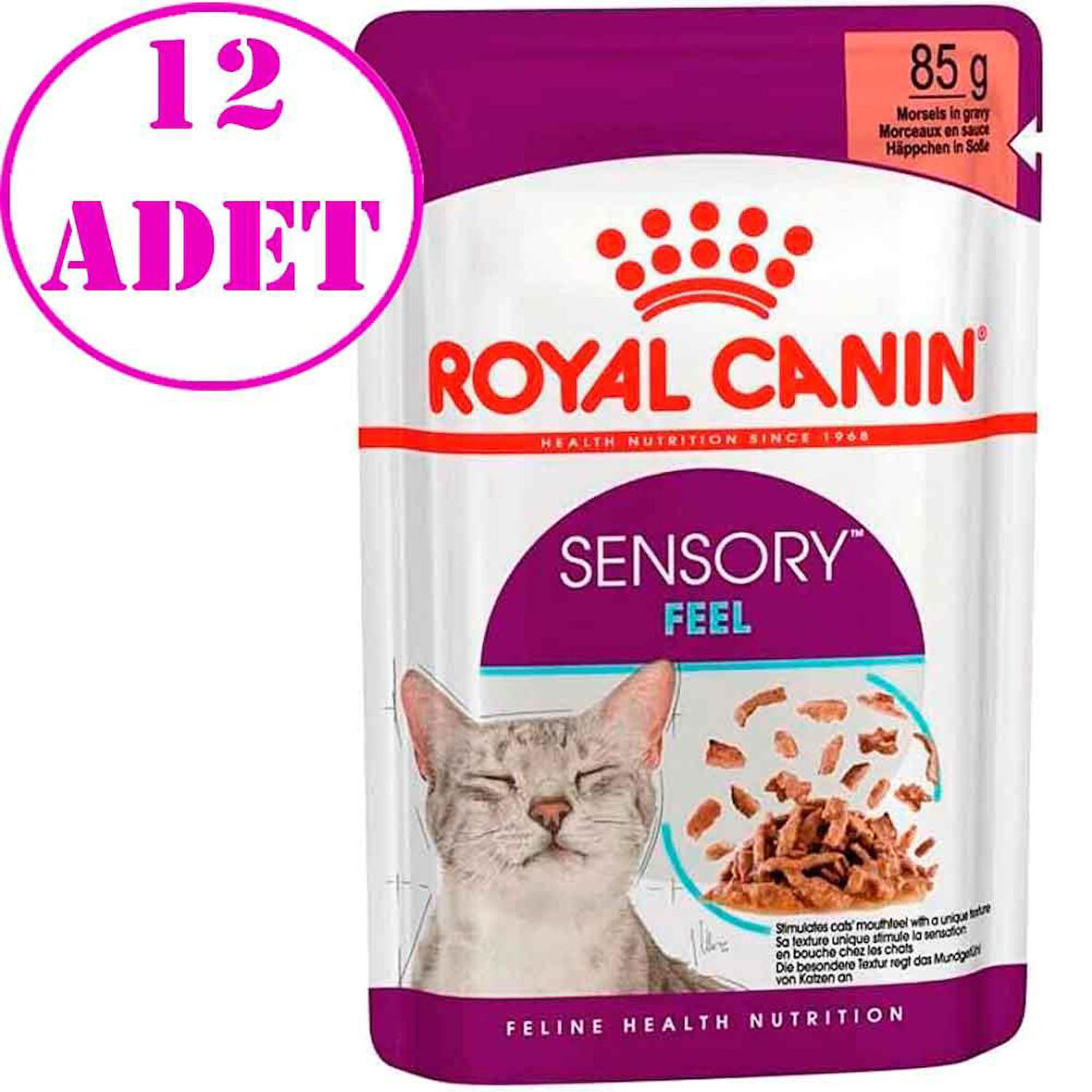 Royal Canin Sensory Feel Etli ve Balıklı Soslu Kedi Konservesi 85 Gr 12 AD