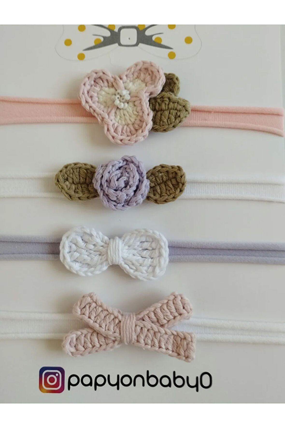 4'lü Set Örgü Motifli Saç Bandı - Çok Renkli - Organik & El Yapımı