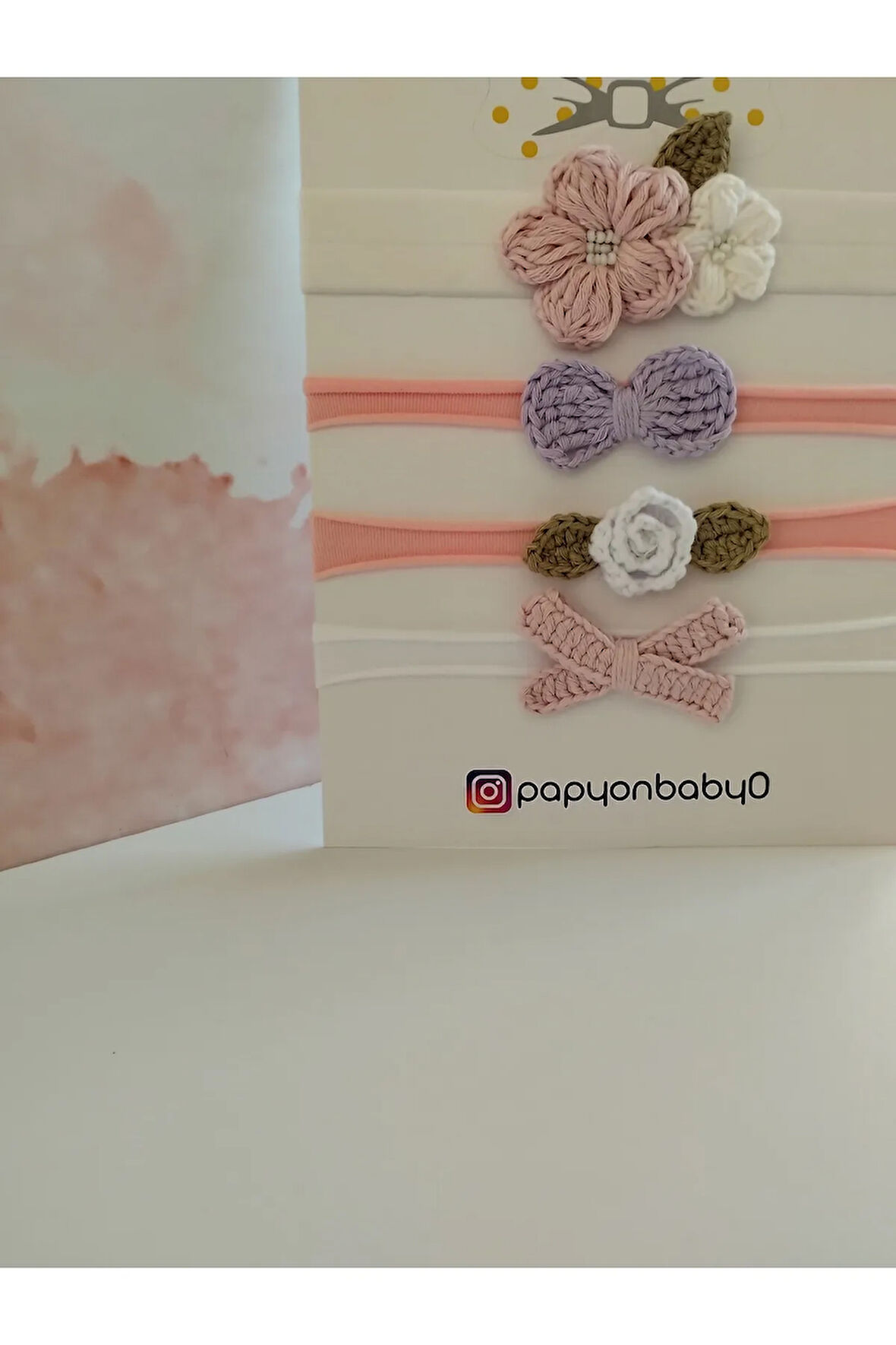 4'lü Set Örgü Motifli Saç Bandı - Çok Renkli - Organik & El Yapımı