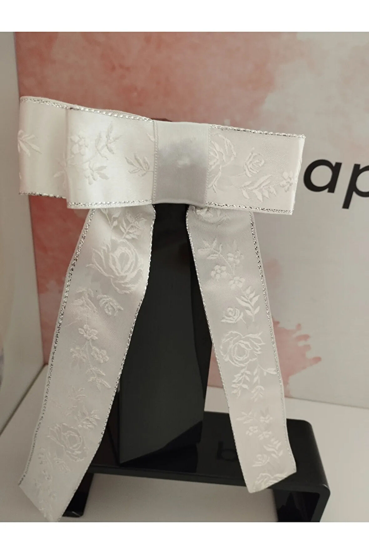 Fiyonk Kurdele Toka - Beyaz - Organik & El Yapımı