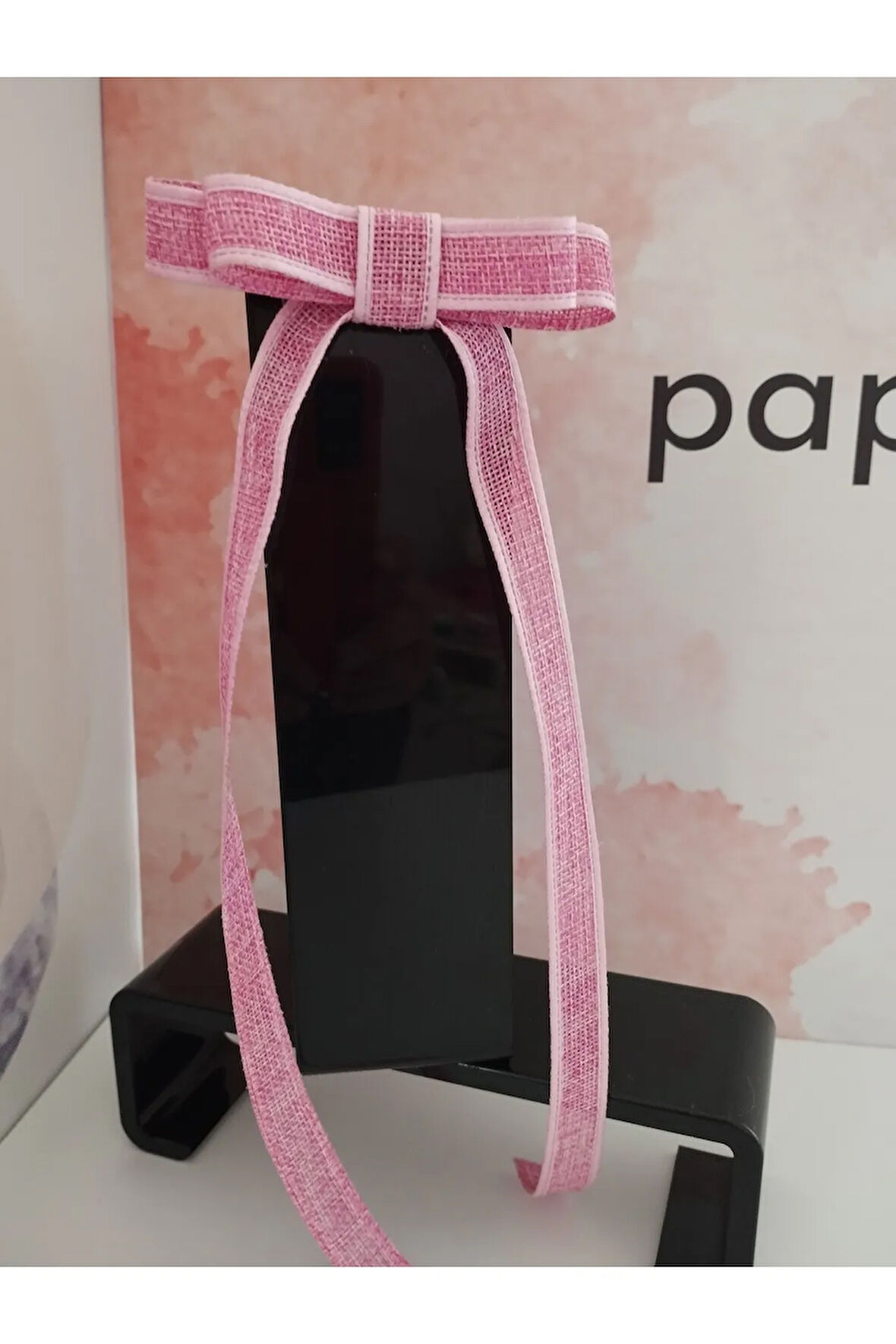 Fiyonk Kurdele Toka - Pembe - Organik & El Yapımı