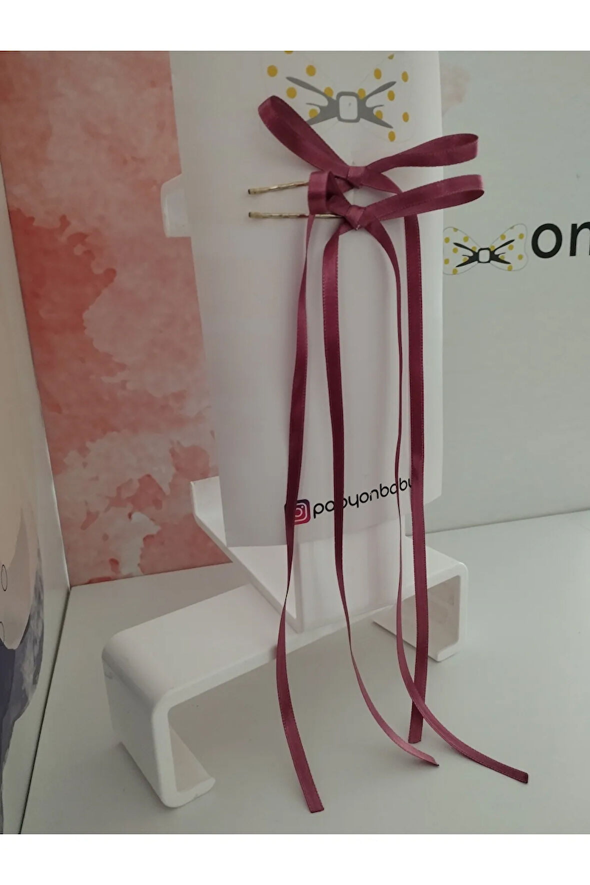 Fiyonk Kurdele Toka - Bordo - Organik & El Yapımı