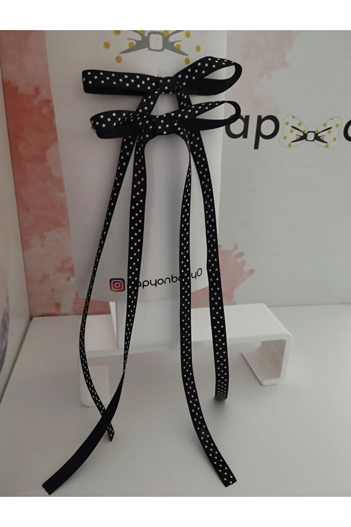 Fiyonk Kurdele Toka - Siyah - Organik & El Yapımı