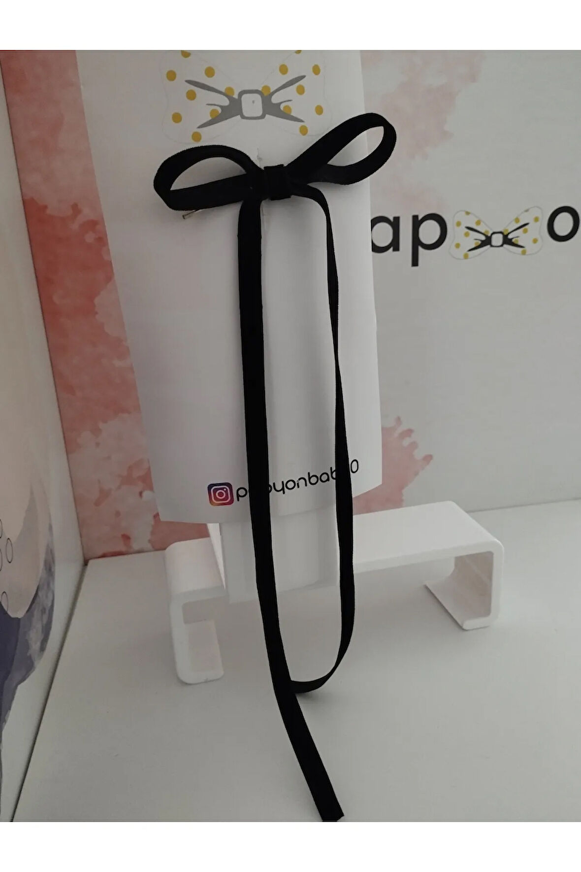 Fiyonk Kurdele Toka - Siyah - Organik & El Yapımı