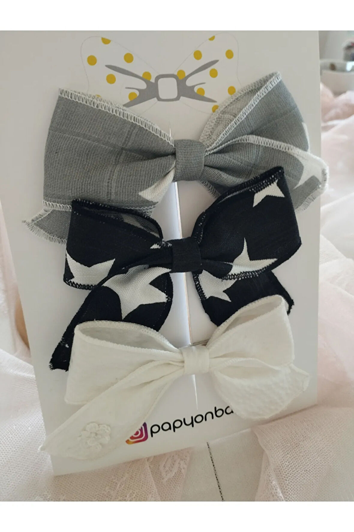 3'lü Set Fiyonk Toka - Çok Renkli - Organik & El Yapımı