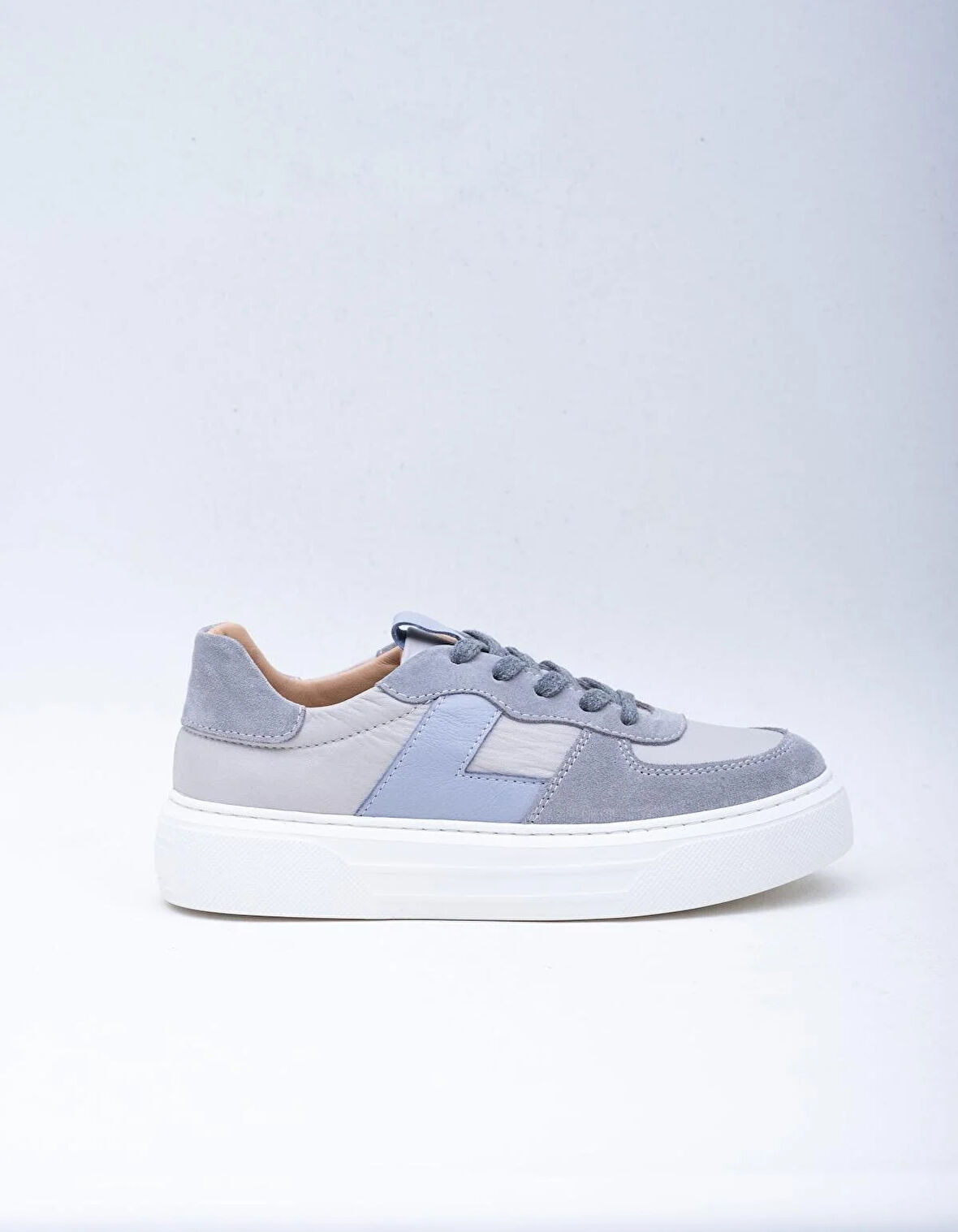 Mavi Kombin Deri Kadın Sneaker