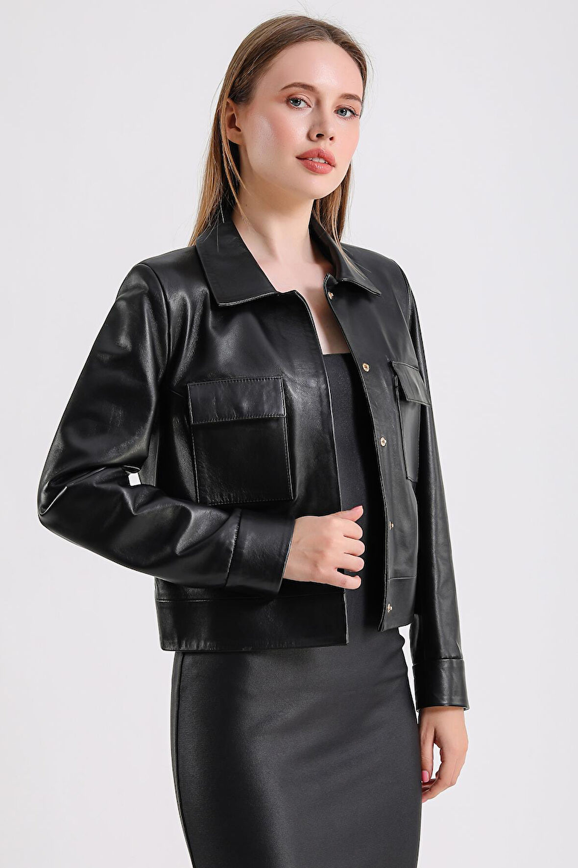 Emily Kadın Kısa Deri Ceket