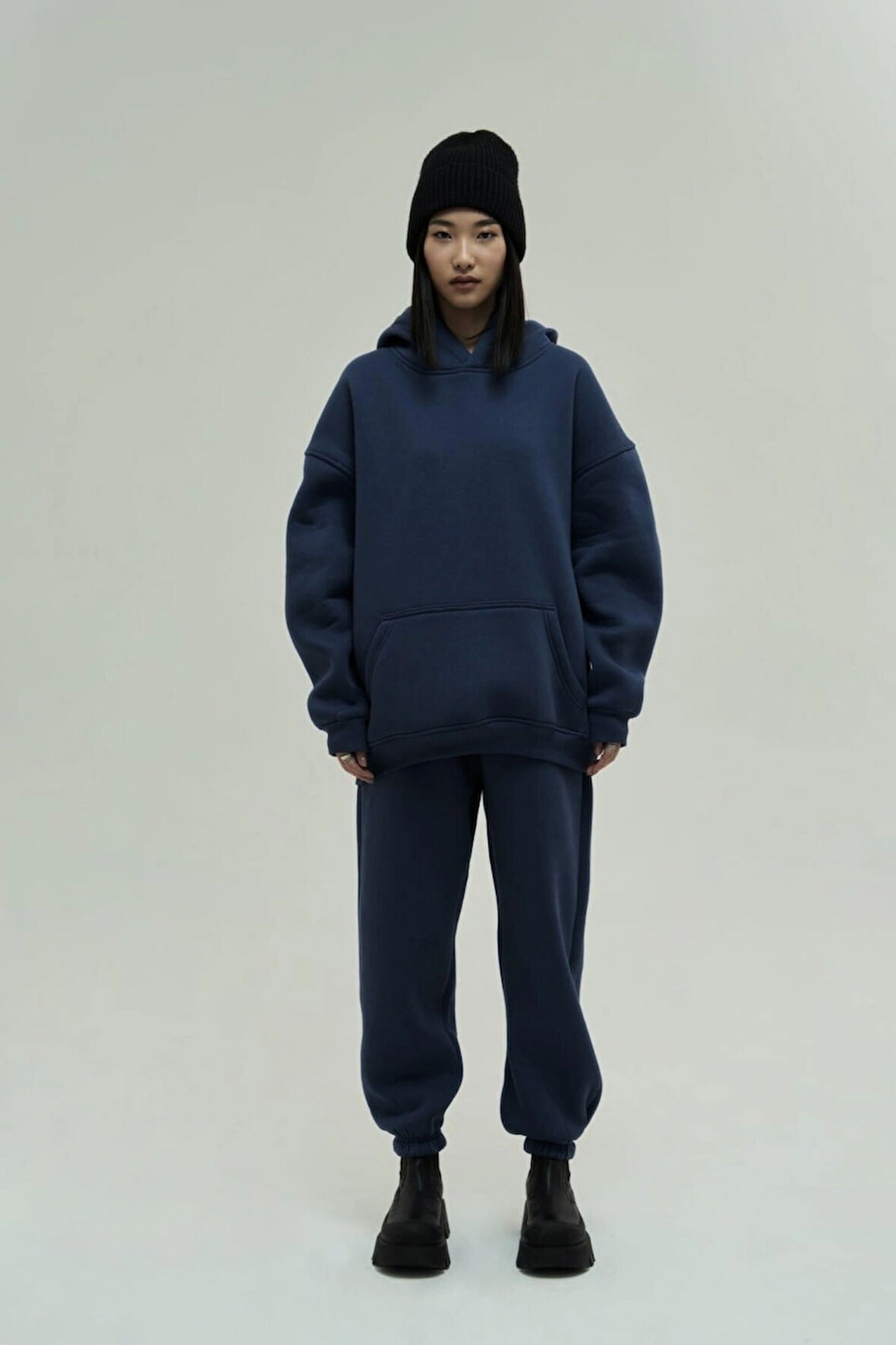 Kadın Oversize 3 İplik Şardonlu Eşofman Takımı – Kışlık