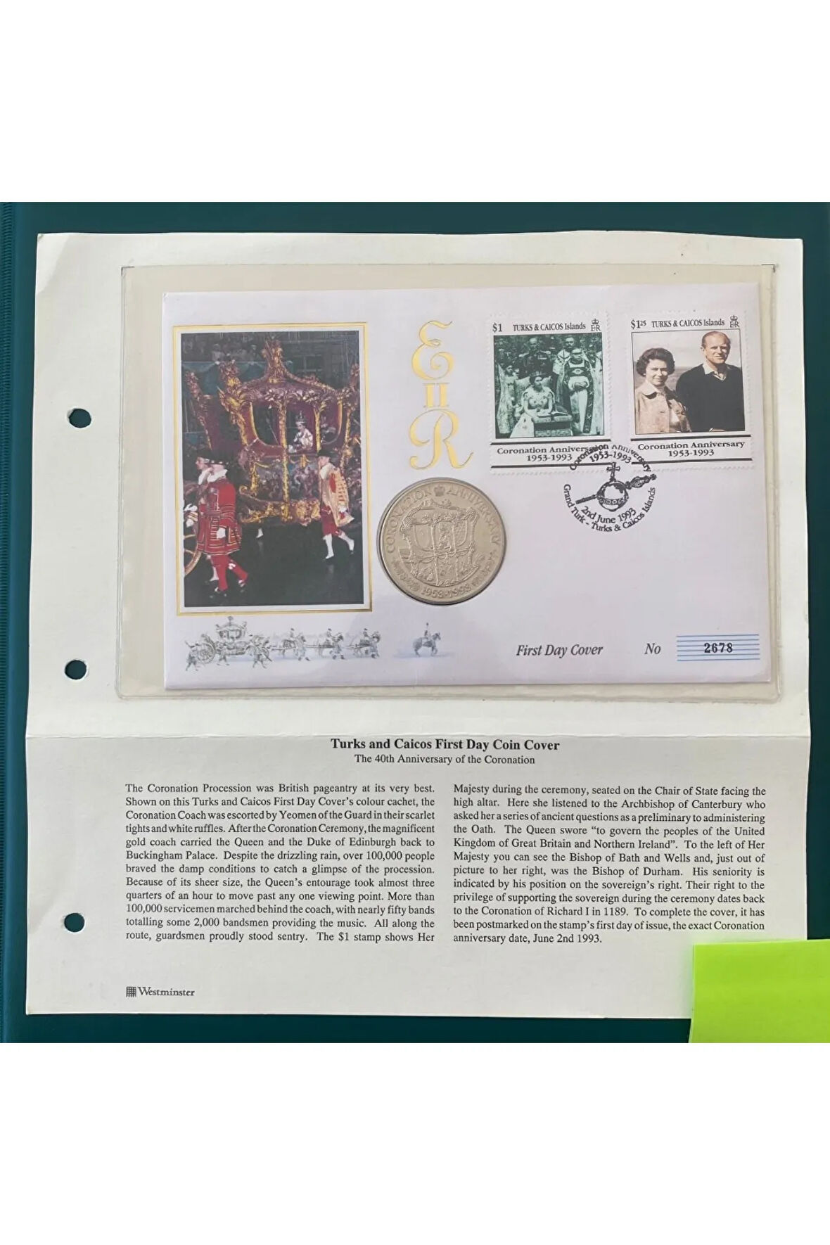 Queen Elisabeth II Coronation Anniversary FDC Paralı İlk Gün Zarfı Limited