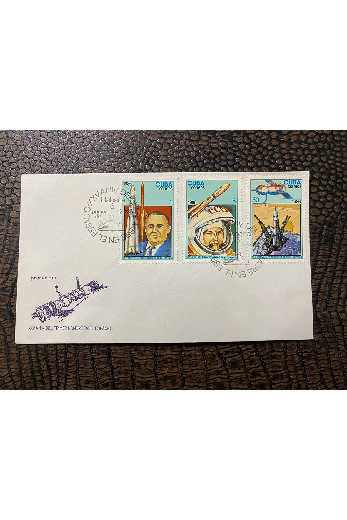 CUBA KÜBA İLK GÜN ZARFI 1986 DİA DEL COSMONAUTİCA UZAY UYDU TEMALI FDC