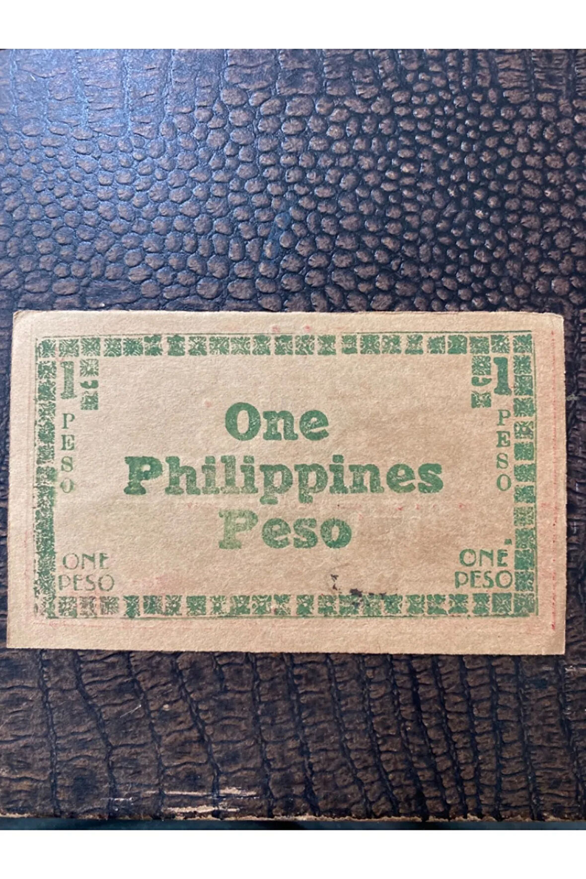 1945 J4 Serisi One Peso Filipin Acil Durum Para Birimi Kağıt Para