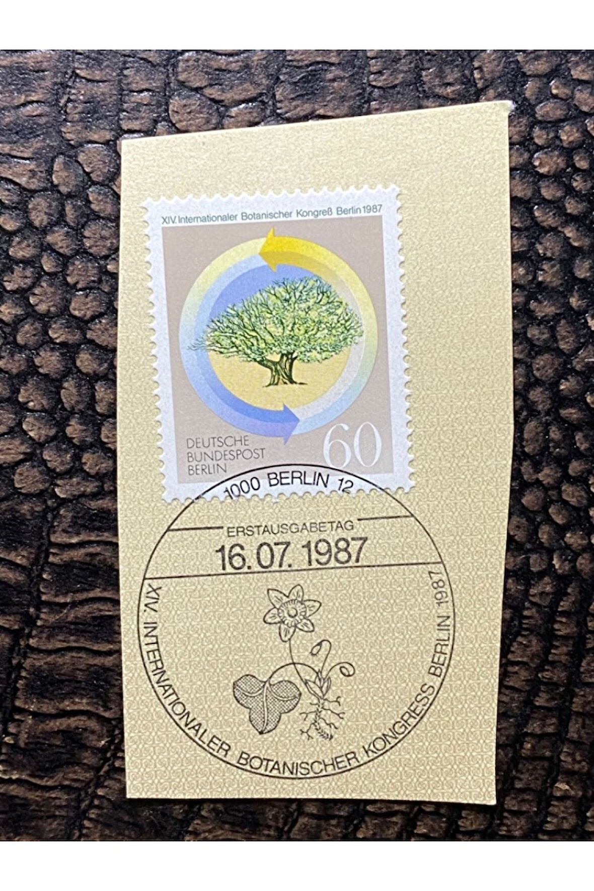 Almanya İlkgün Özel Damgalı Fragman Pul XIV İnternationaler Botanische Kongress Berlin 1987