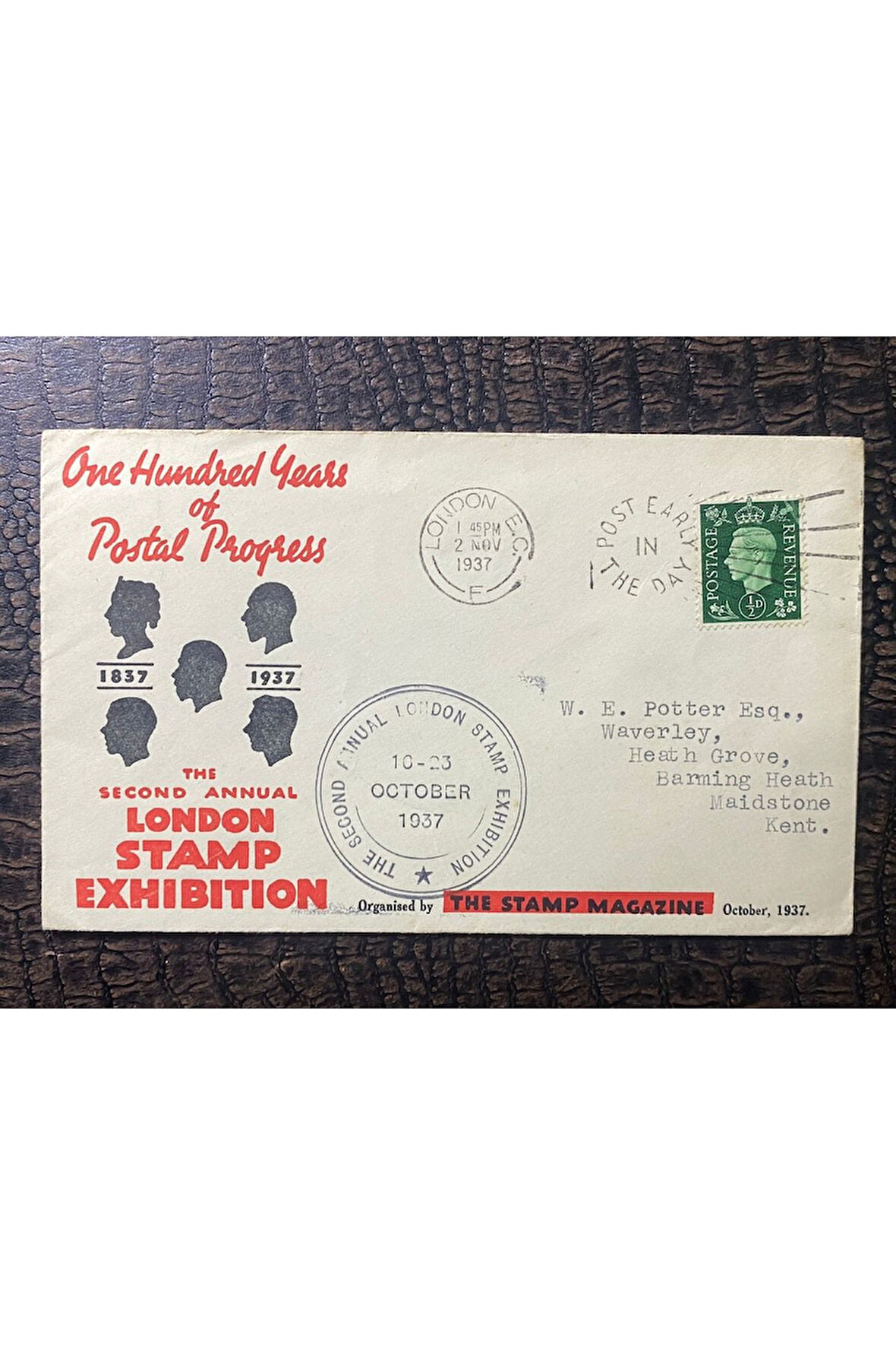 İngiltere 1937 One Hundred Years of Postal Progress 1837-1937 The Second London Annual Stamp Exhibi