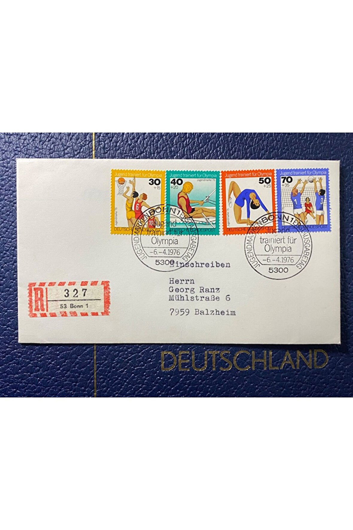 ALMANYA ÖZEL DAMGALI İLK GÜN ZARFI JUGEND TRAİNİERT FÜR EUROPA1976 ERSTAUSGABETAG DEUTSCHLAND BRD