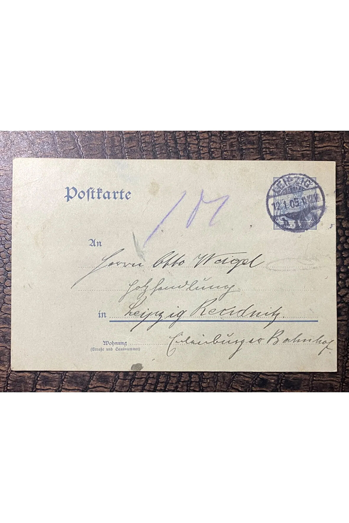 1905 Yılına ait Posta Kartı Antiye Almanya İmparatorlu Dönemi Deutsches Reich