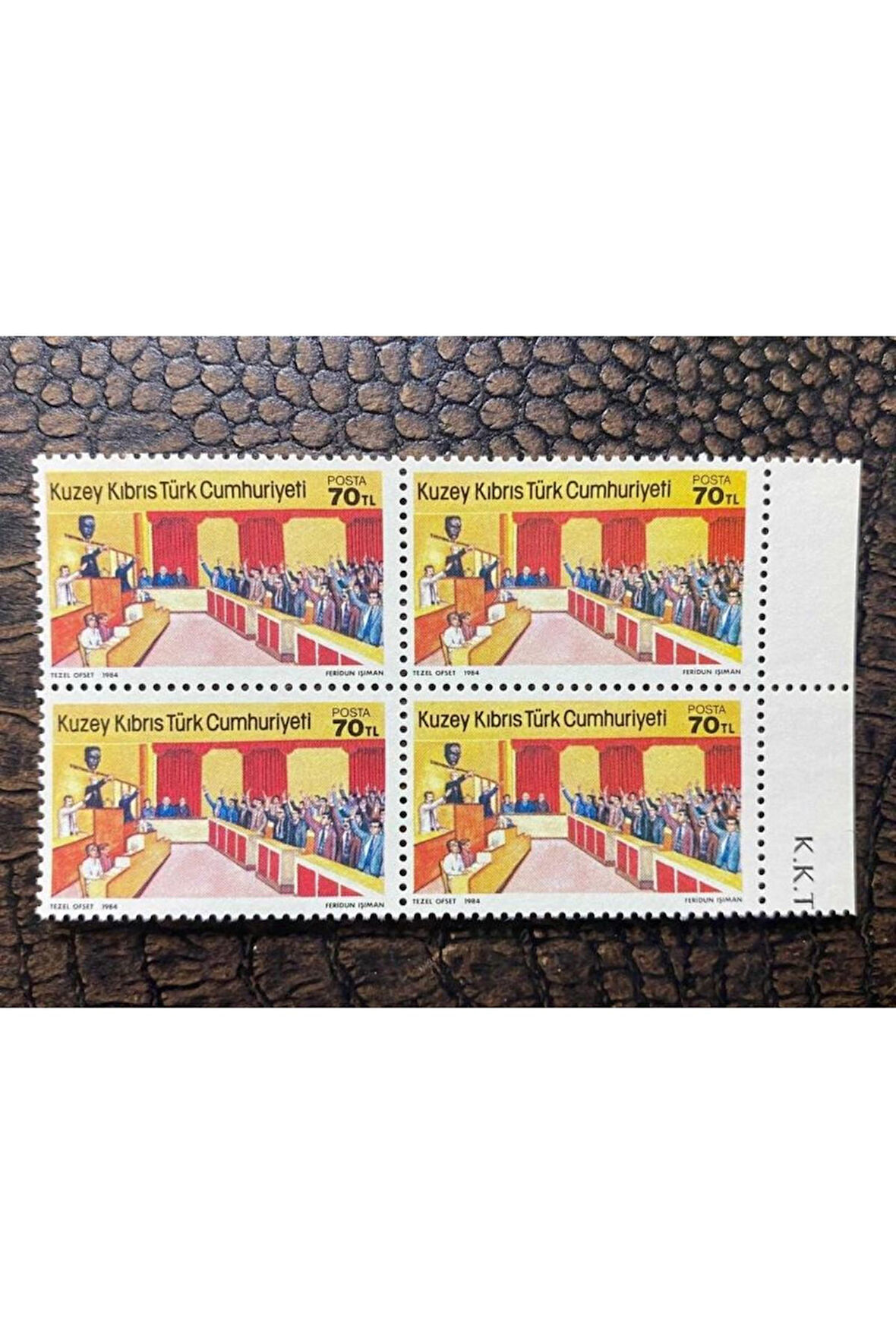 KKTC - KUZEY KIBRIS TÜRK CUMHURİYETİ - SANAT TEMALI RESSAM FERİDUN IŞIMAN - Damgasız MNH 4'lü Blok