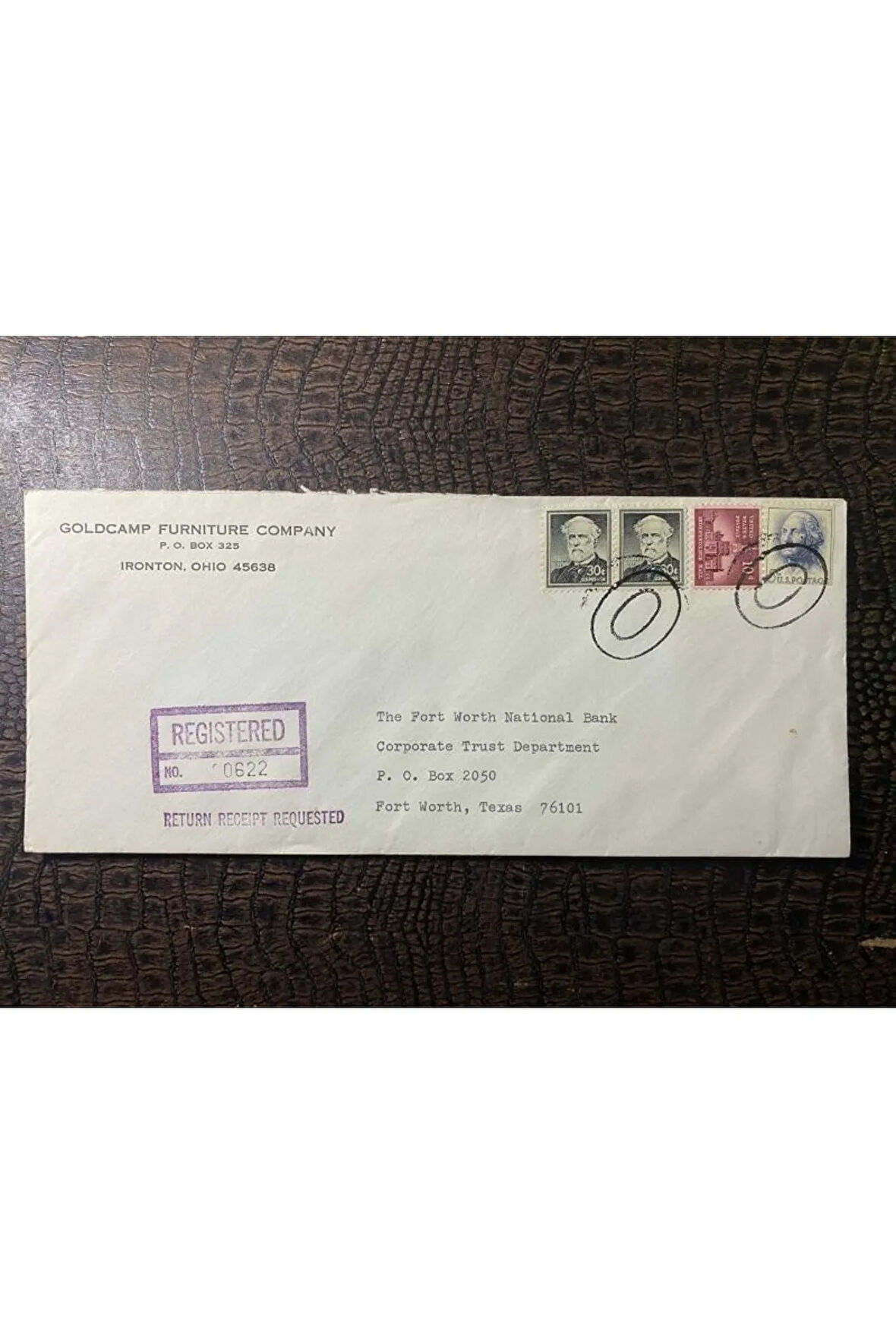 USA Amerikan Pullu 1965 Yılında Taahhütlü Postadan geçmiş varış damgalı boş Zarf US REGİSTERED MAİL