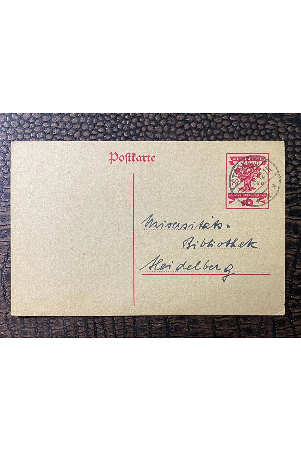 ALMANYA REİCH DÖNEMİNE AİT 1912 Yılında postadan geçmiş Stockach - Heidelberg POSTA KARTI Kendinden
