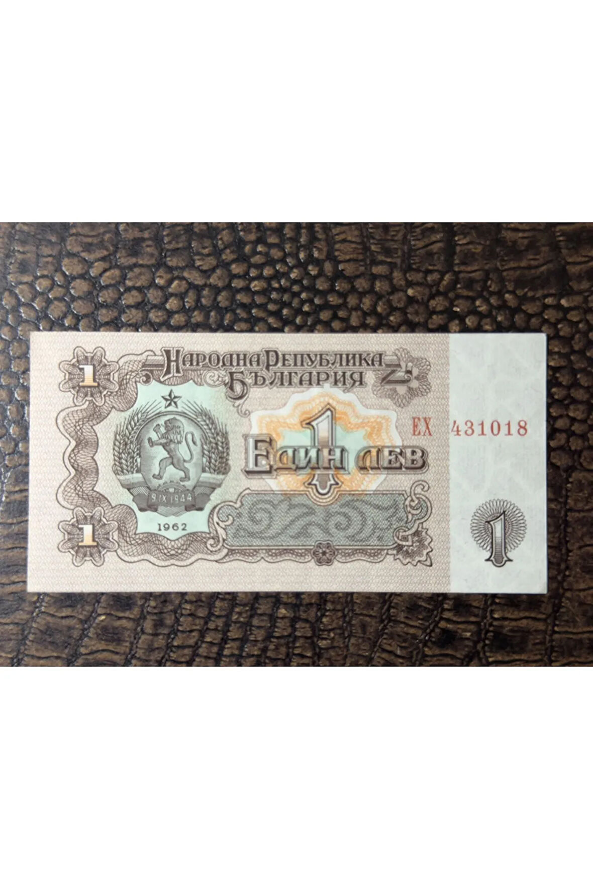 1962 Bulgaristan 1 leva (10/10)- ÇİL ( UNC)
