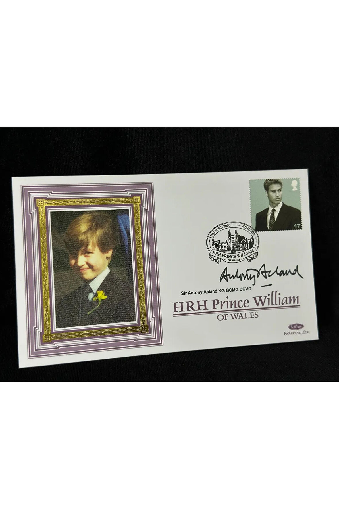 Benham FDC Prince / Prens William 21. Doğum Günü İlk Gün Zarfı Islak İmzalı Limited 13/500
