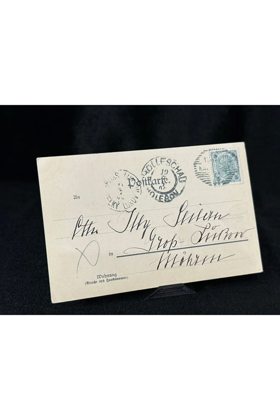 1900 yıllara ait Posta Kartı Avusturya 5 Heller Pullu Karlsbad Kaiserpark görselli