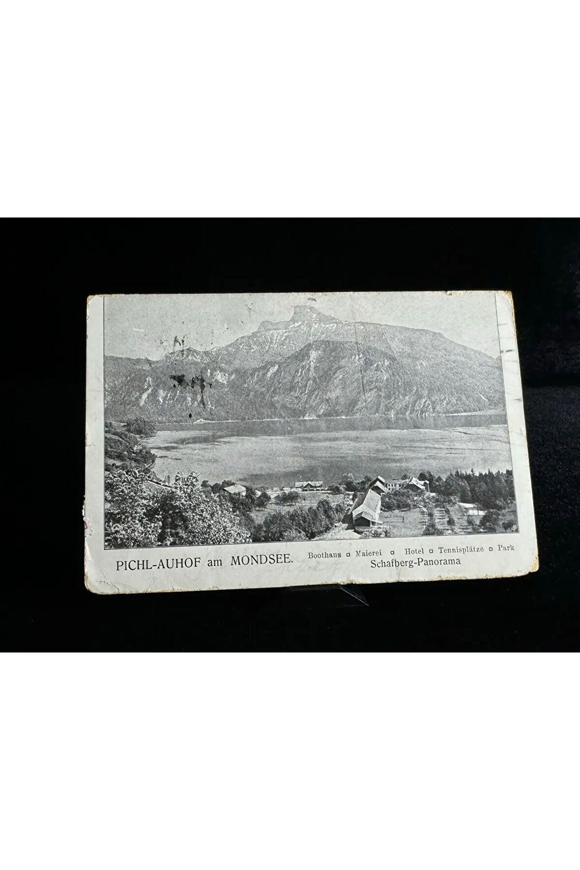 Kartpostal Pichl-Auhof am Mondsee Avusturya'dan 1912 yıllında İngiltere'ye postalanmış
