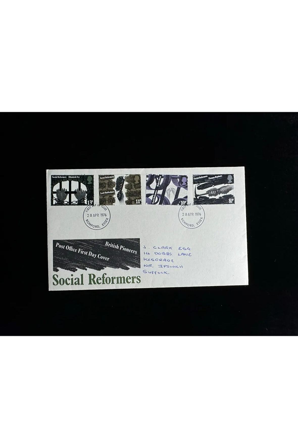 İngiltere FDC 1976 British Pioneers Social Reformers İlk Gün Zarfı Tam Seri