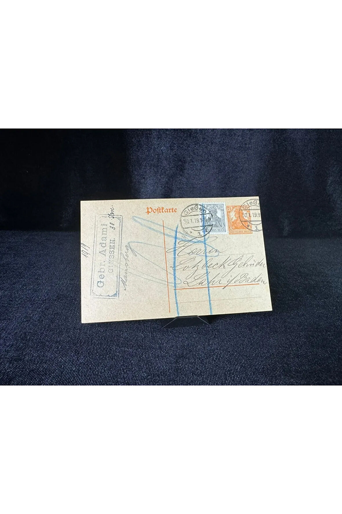 Antiye ALMANYA REİCH DÖNEMİNE AİT 1910 Yılında postadan geçmiş Posta Kartı Damgalı Kendinden Pullu