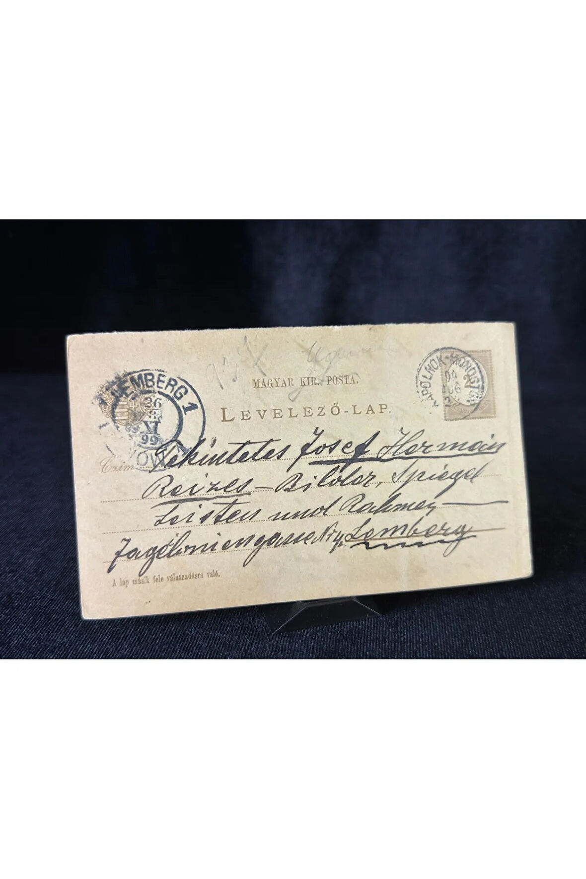 Macaristan Antiye 1899 yılından Macar Posta kendinden Pullu Posta Kartı postadan geçmiş varış damga