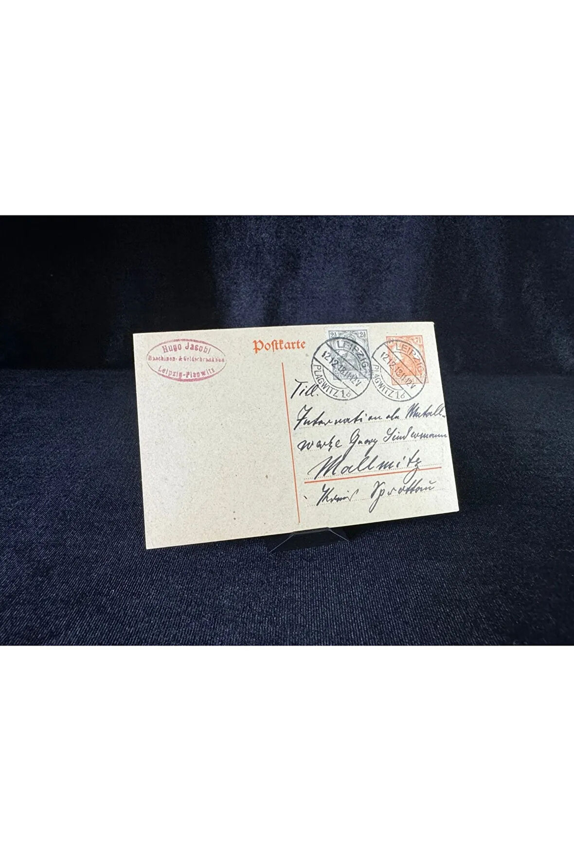 Antiye 1918 yılından Almanya Germania Pullu 2 1/2 Pfennig ve Germania 7 1/2 Pfennig kendinden Pullu