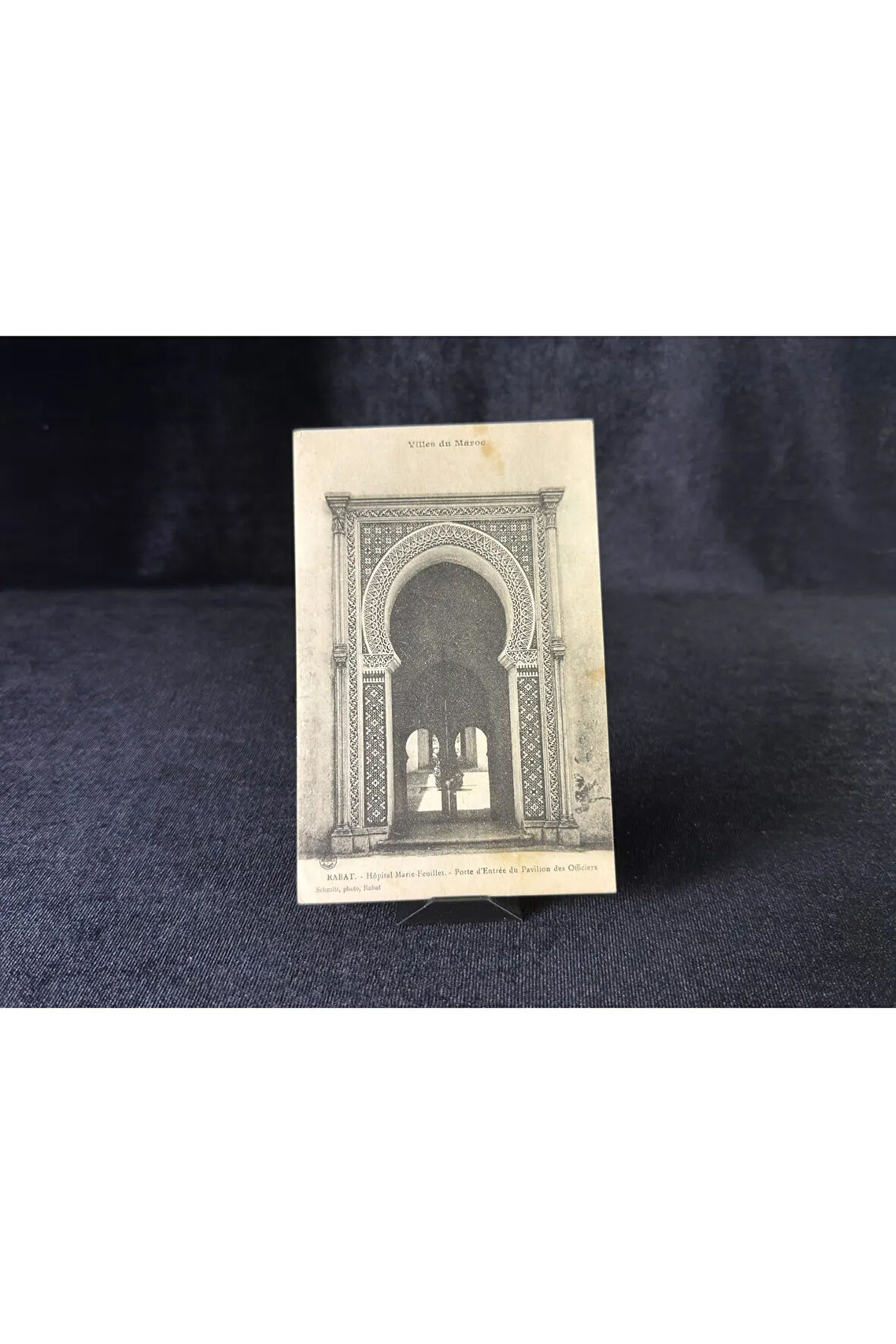 Cezayir 1922 Fransız Kartpostal 25 Sürsajlı pullu Villes du Maroc RABAT Hopital Marie Feuillet Por