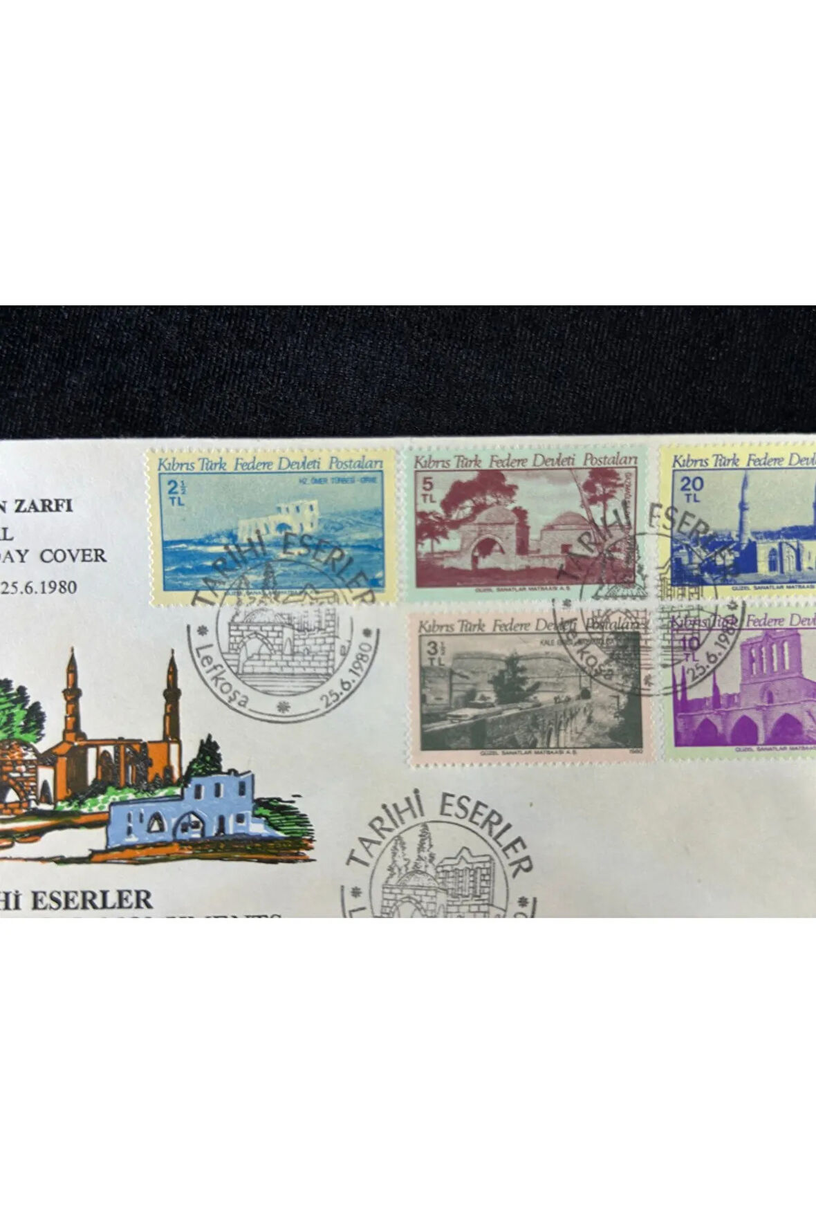 Tarihi Eserler Kıbrıs K.K.T.C İlk Gün Damgalı İlk Gün Zarfı FDC