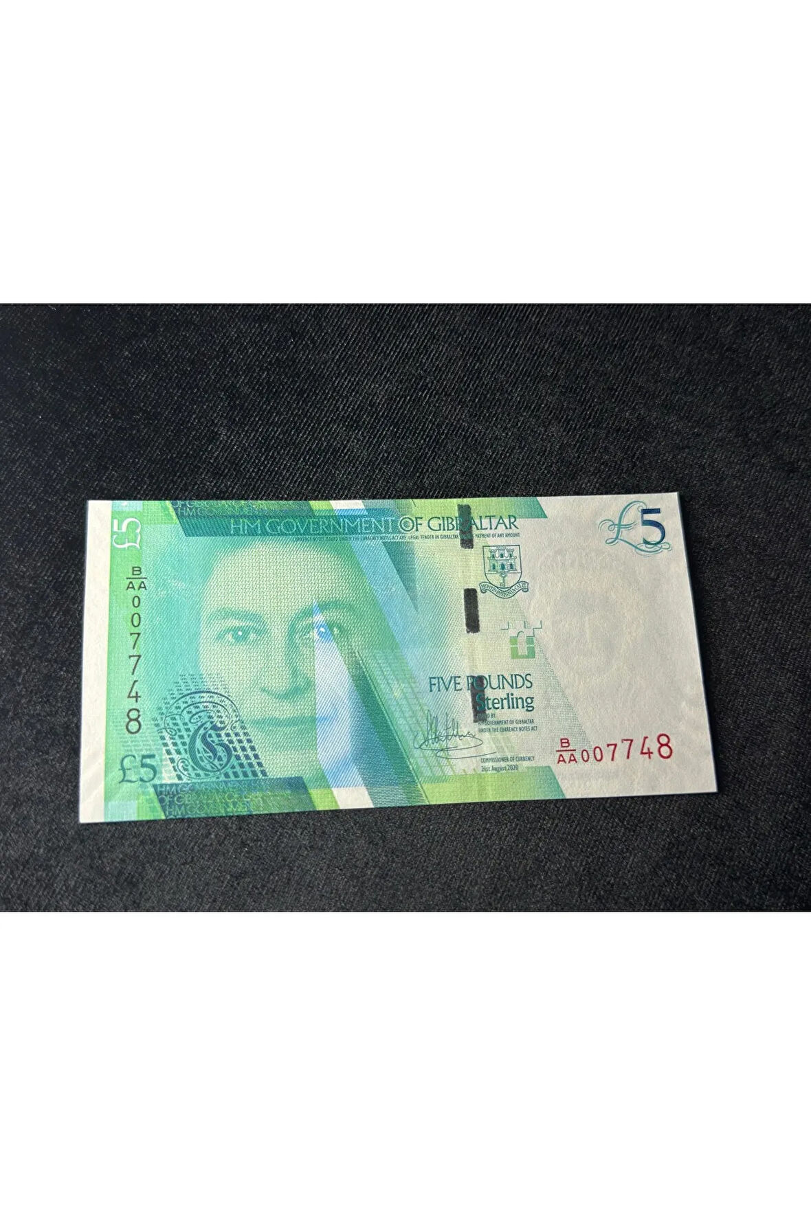 CEBELİTARIK GİBRALTAR 5 Pounds 2020 p42 UNC Çil SERİ B/AA 007748 ÇİL