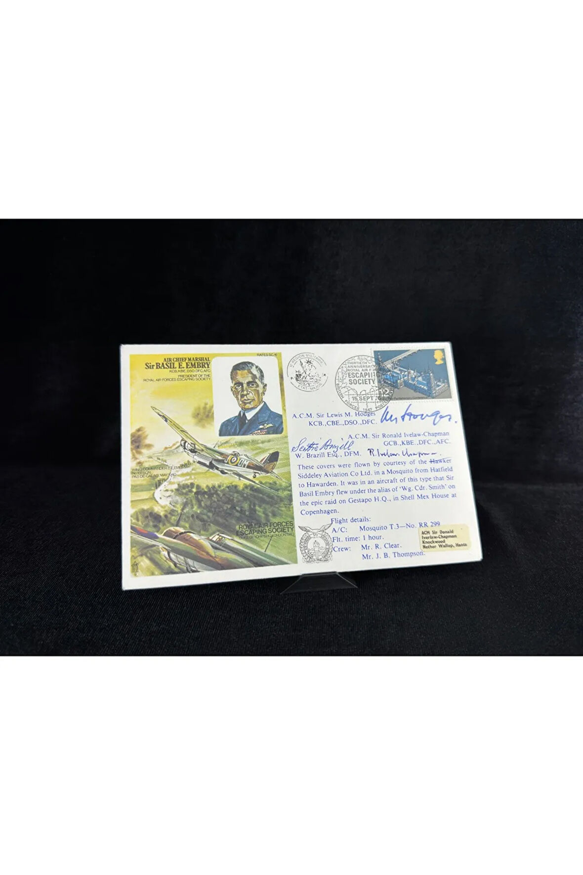 İngiltere Kraliyet Hava Kuvvetleri İlk Gün Zarfı FDC 1976 Royal Air Force Air Chief M arshall Islak