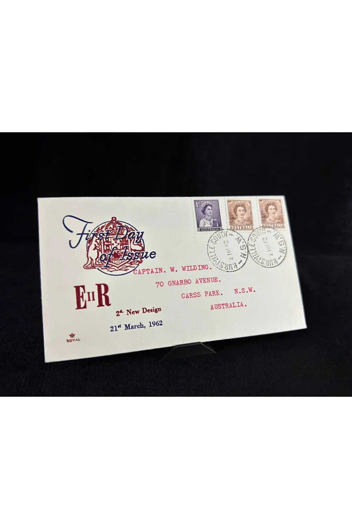 EIIR 1962 Kraliçe Elizabeth Pullu Avustralya İlk Gün Zarfı FDC Captain W. Wilding postalanmış