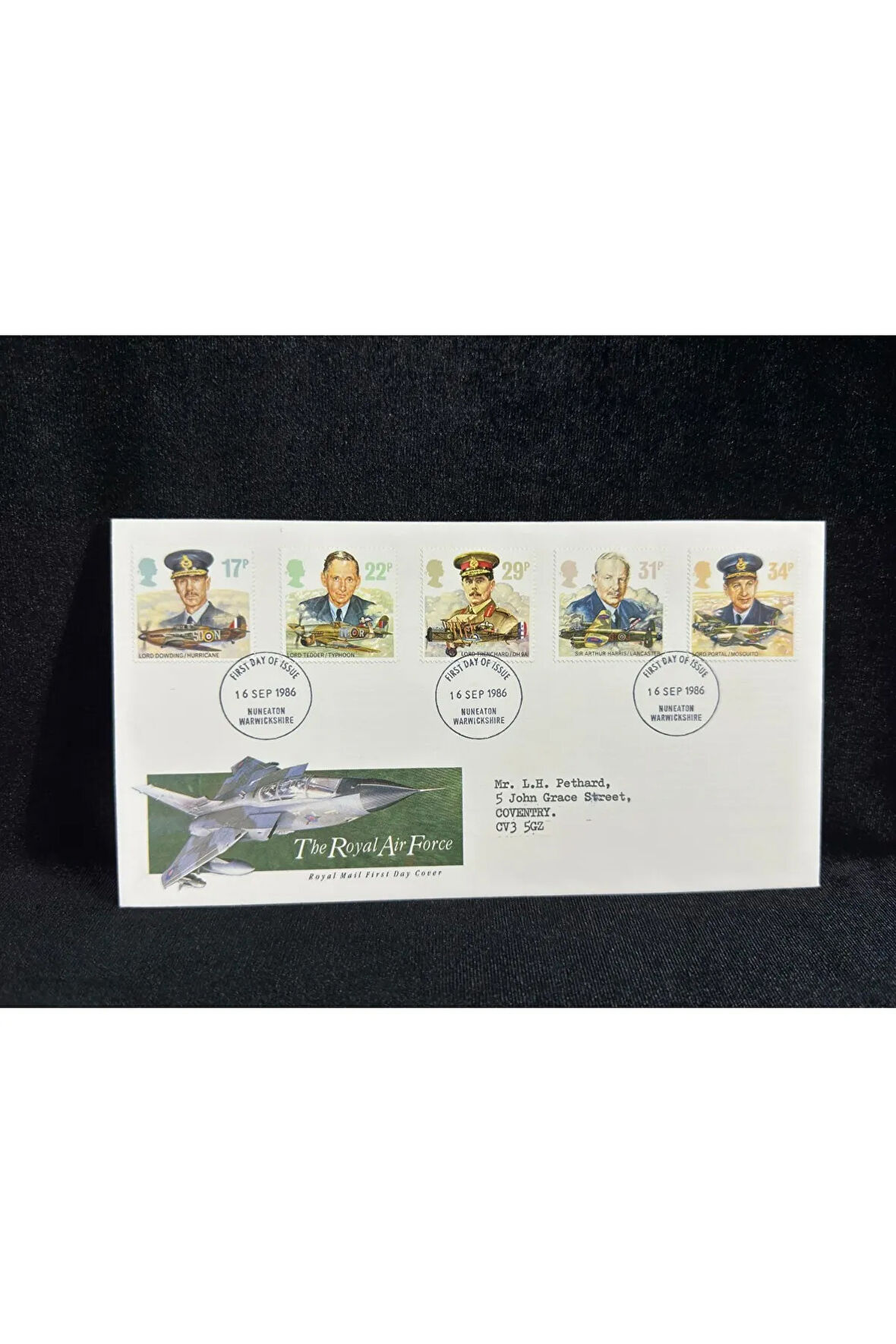 1986 İngiltere Kraliyet Hava Kuvvetleri İlk Gün Zarfı The Royal Air Force FDC