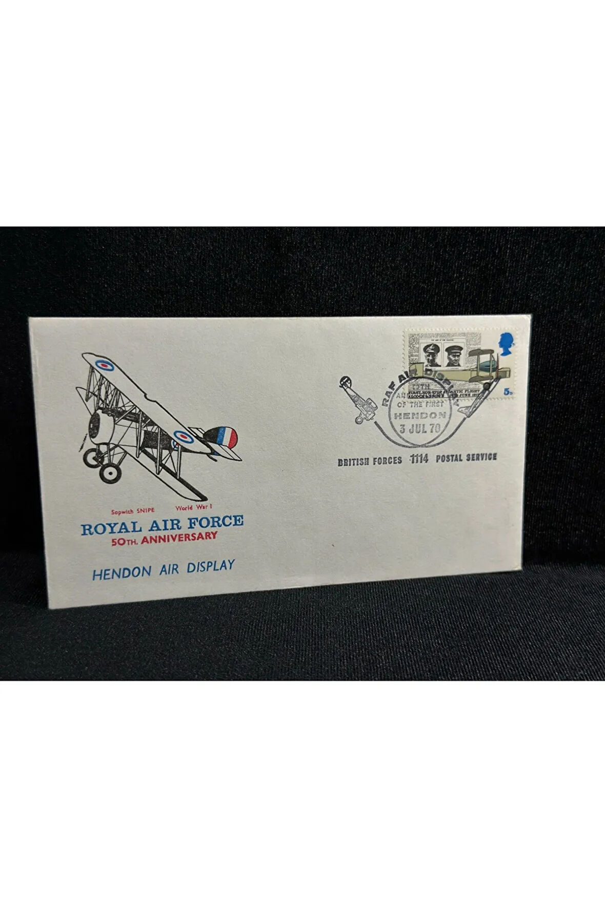 1970 İngiltere Kraliyet Hava Kuvvetleri Royal Air Force FDC Limited First RAF Air Display at Hendon